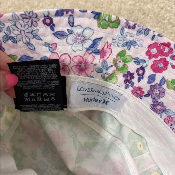 LoveShackFancyxHurley Floral Printed Bucket Hat NWOT - Picture 9 of 9